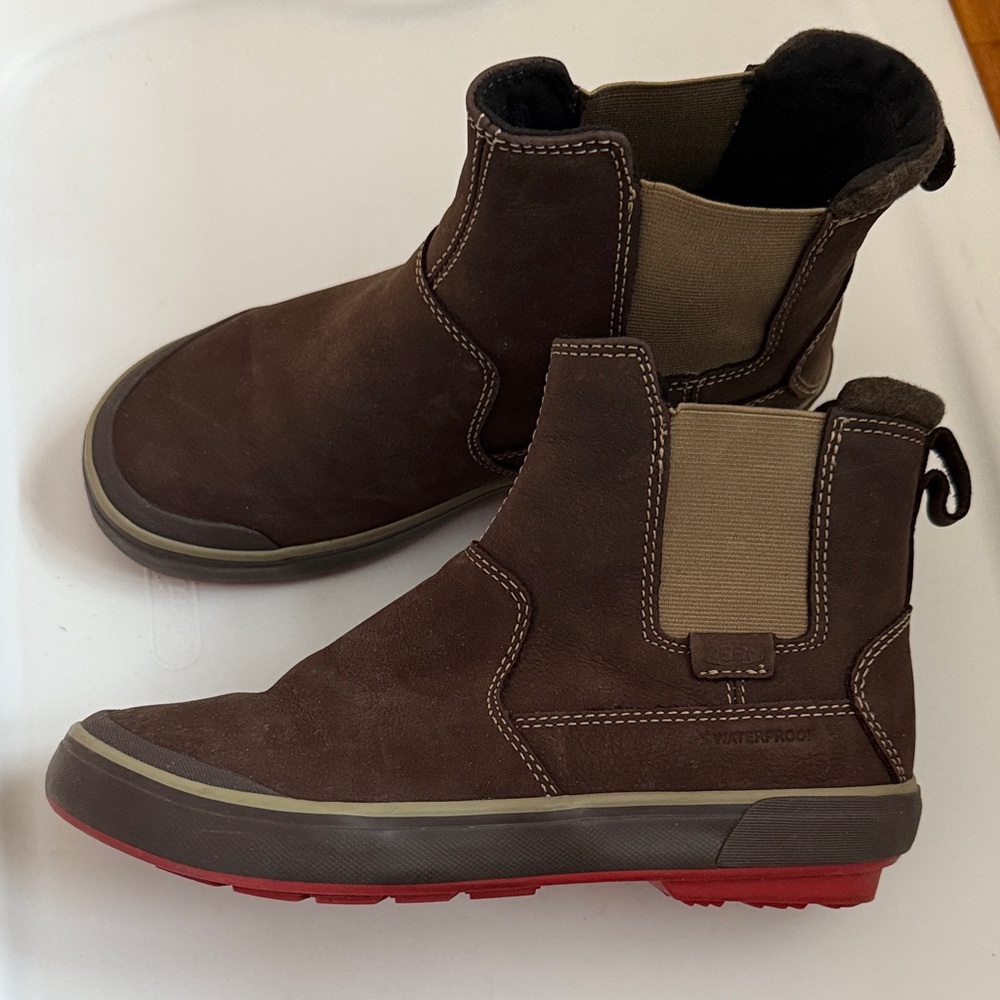 Women’s Keen Brown Waterproof Chelsea Boots - Casual Slip-On reduced price